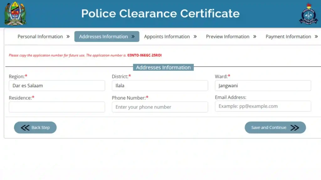 address info