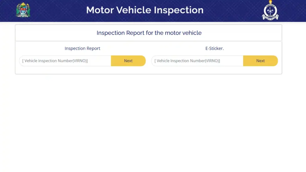 Inspection Report for the motor vehicle